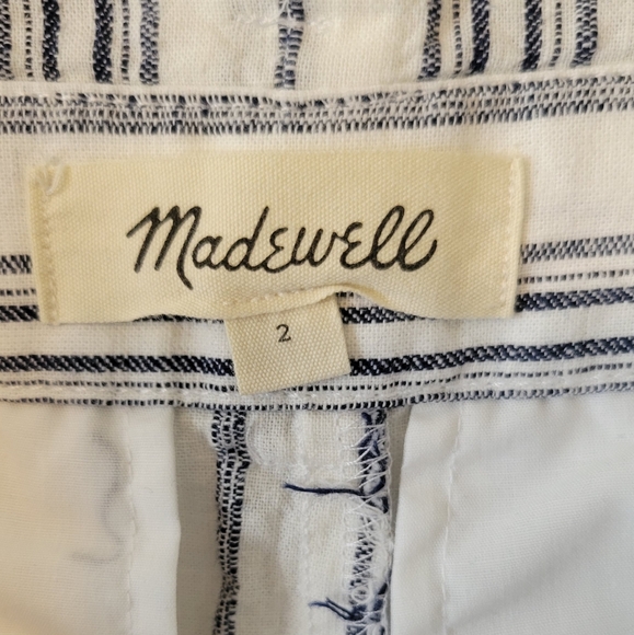Madewell Linen Cotton Striped High Waist Paper Bag pants - Picture 8 of 8